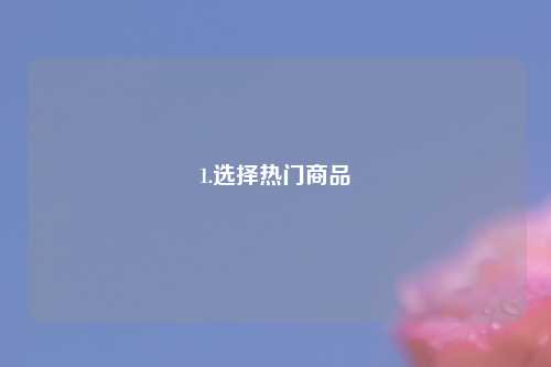 1.选择热门商品