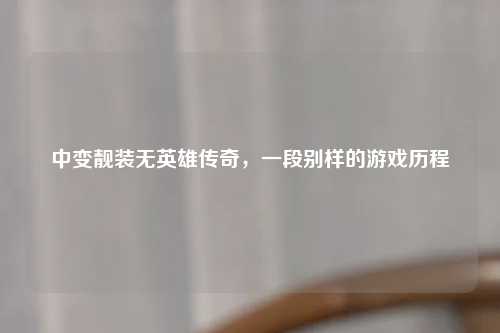 中变靓装无英雄传奇，一段别样的游戏历程