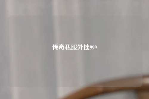 传奇私服外挂999