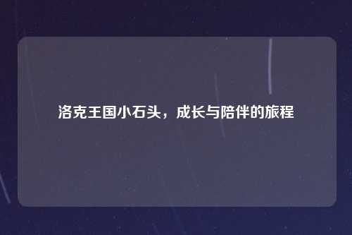 洛克王国小石头，成长与陪伴的旅程