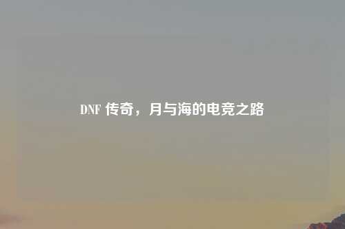 DNF 传奇，月与海的电竞之路