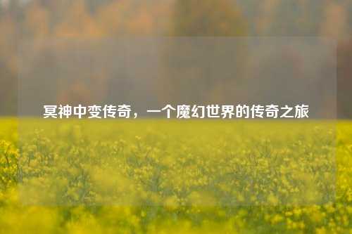 冥神中变传奇，一个魔幻世界的传奇之旅