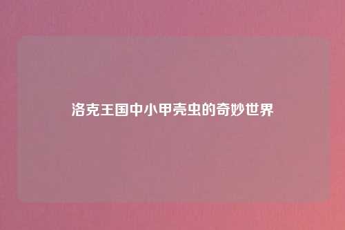 洛克王国中小甲壳虫的奇妙世界