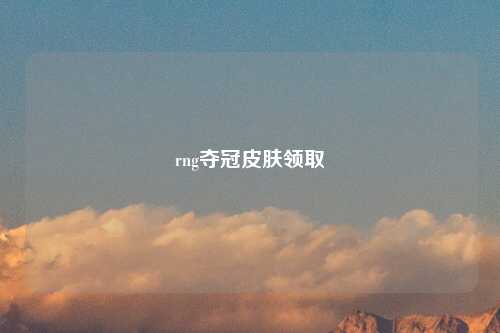 rng夺冠皮肤领取
