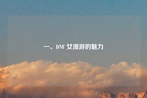 一、DNF 女漫游的魅力