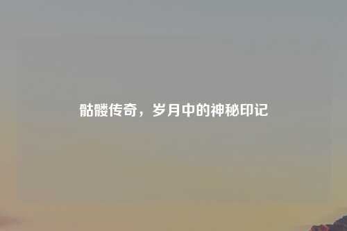 骷髅传奇，岁月中的神秘印记